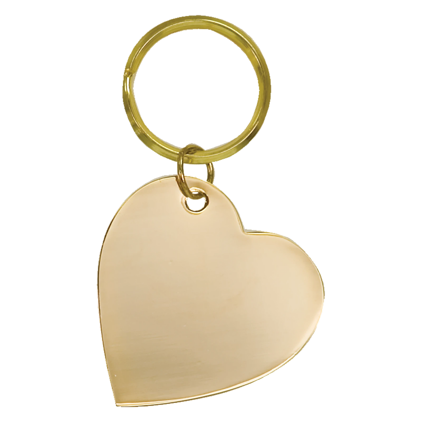 Gold Heart Brass Keychain