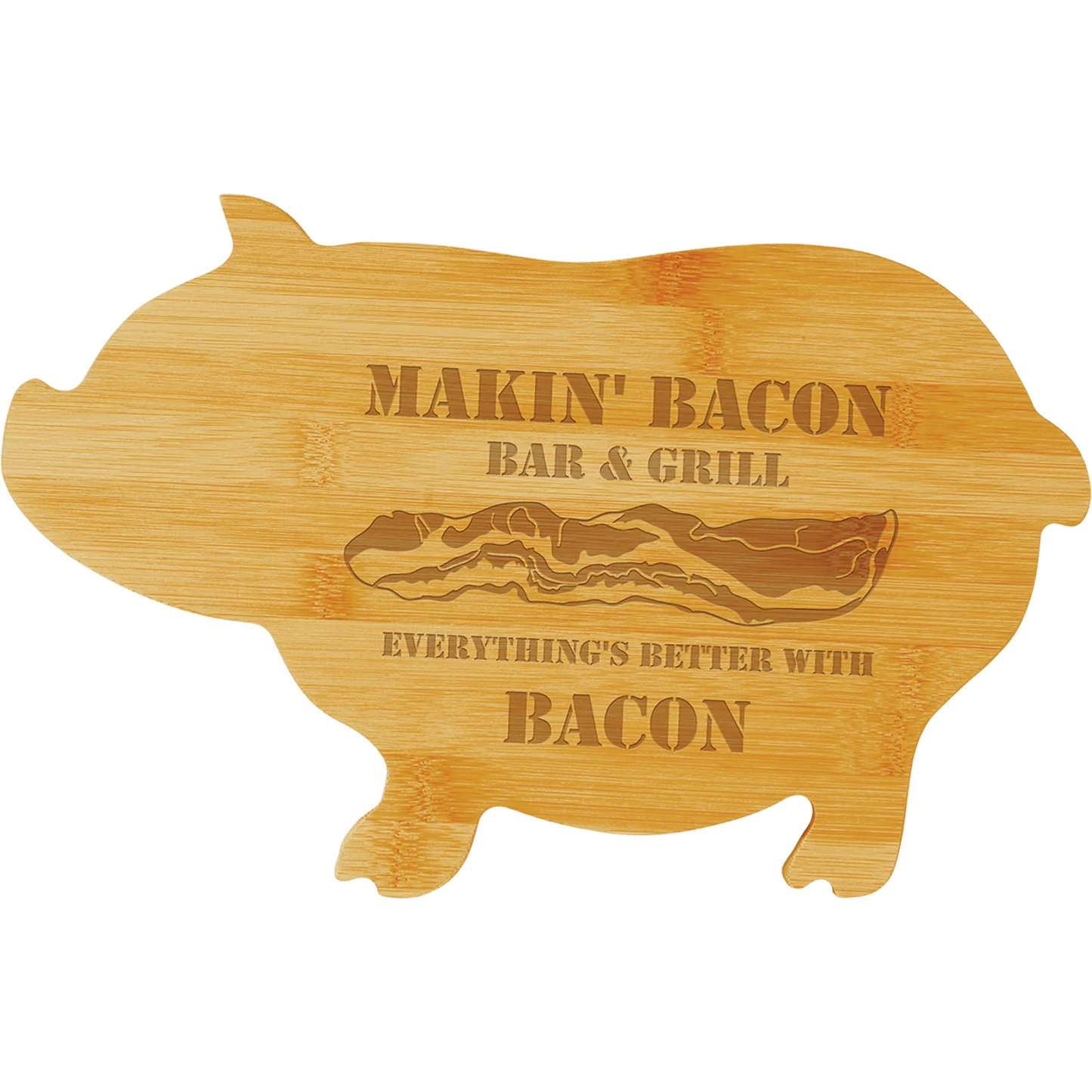 Bamboo Pig Shaped Cutting Board