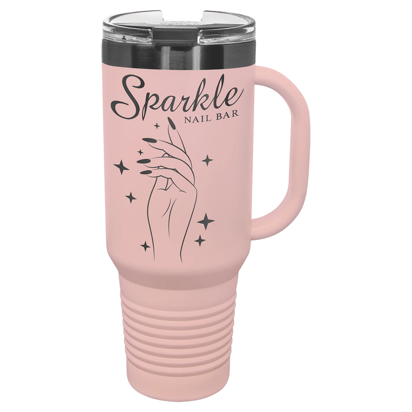 Travel Mug with Handle and Straw (40 oz., Ghost Black Ion-Plated, Polar Camel)