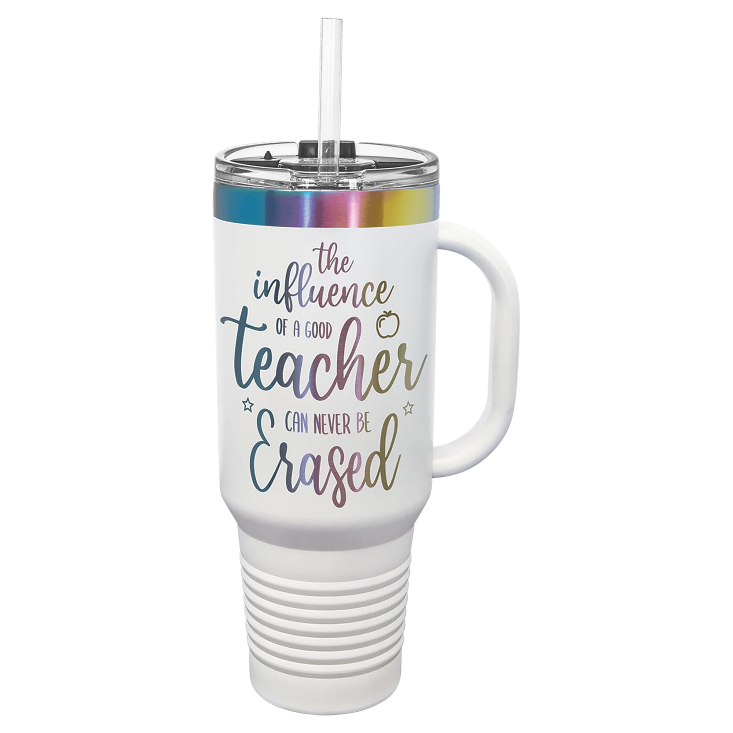 Travel Mug with Handle and Straw (40 oz., Prism Ion-Plated, Polar Camel)