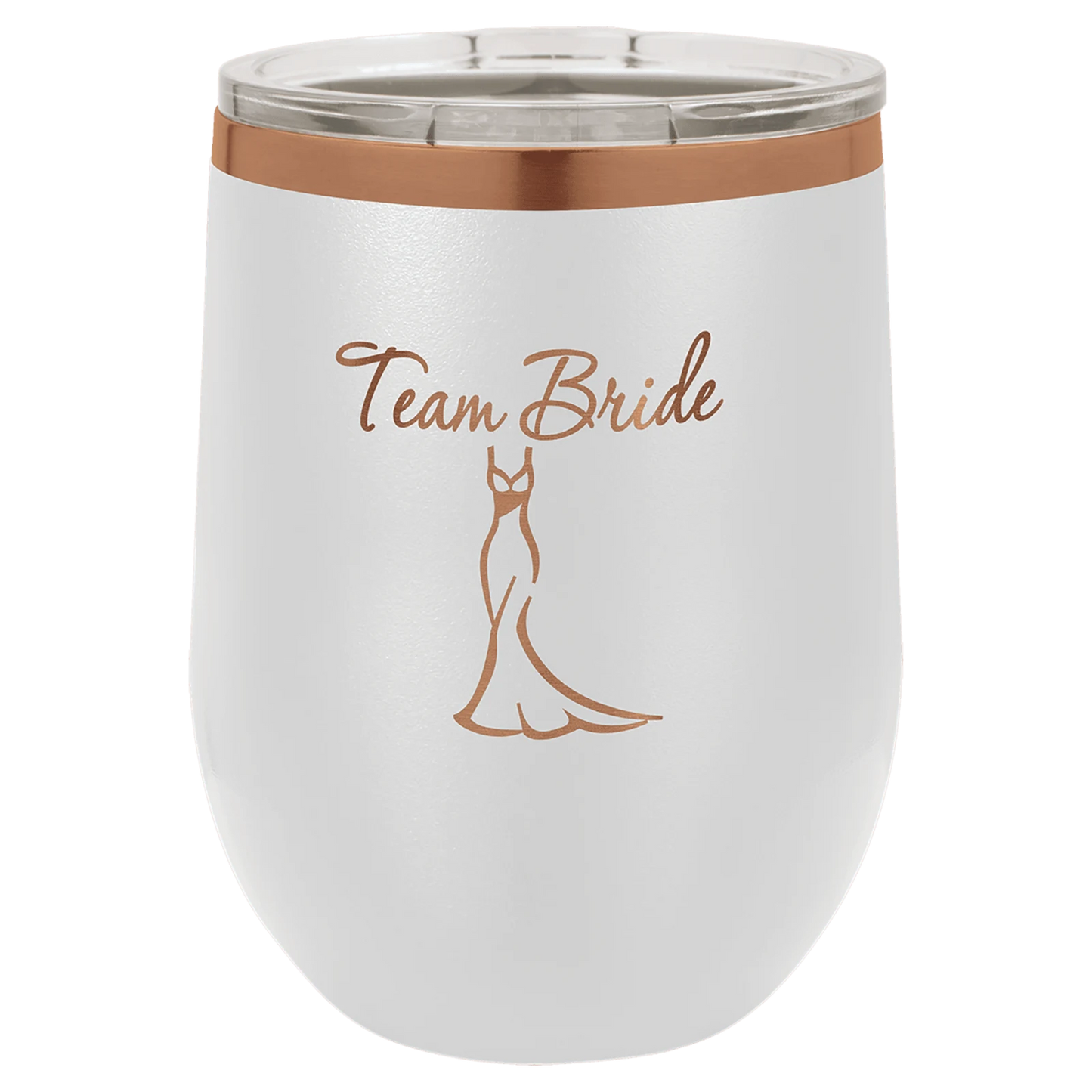 Stemless Wine Tumbler with Standard Lid (12 oz., Rose Gold Ion-Plated, Polar Camel)