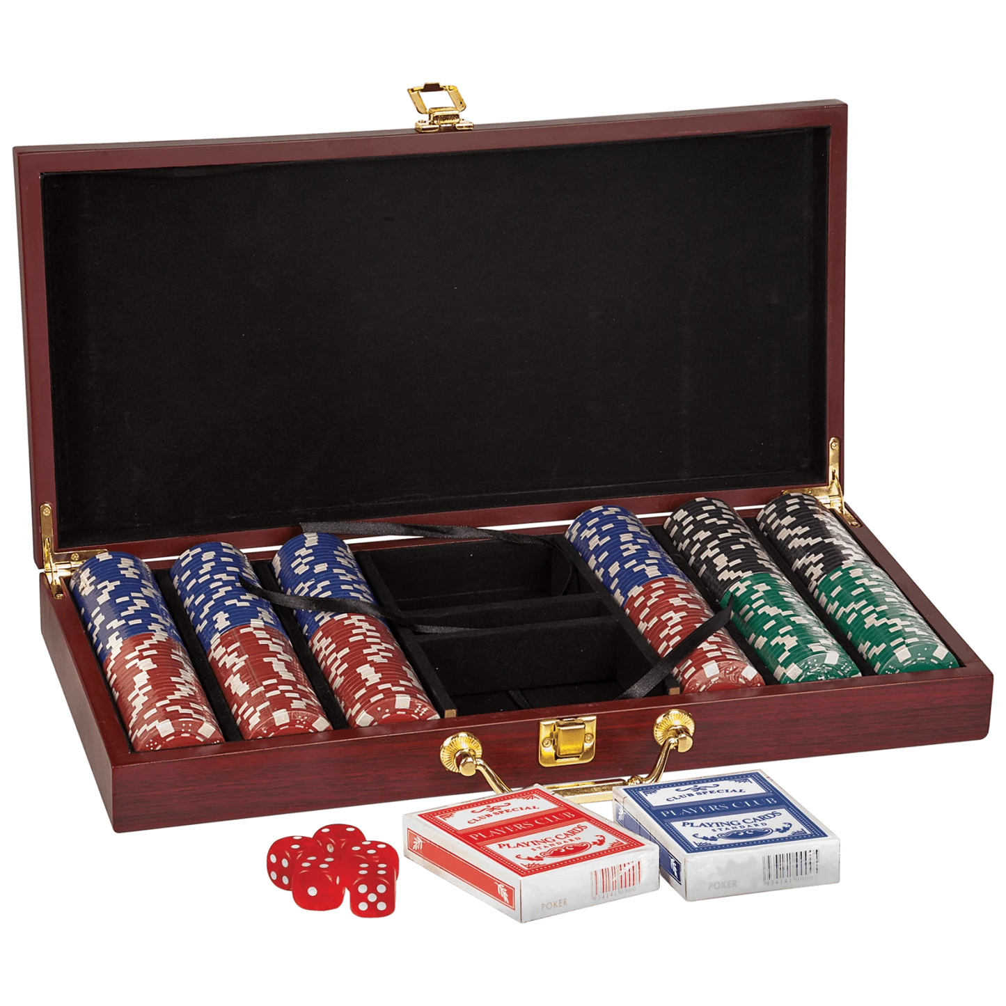 Rosewood Finish 300 Chip Poker Set