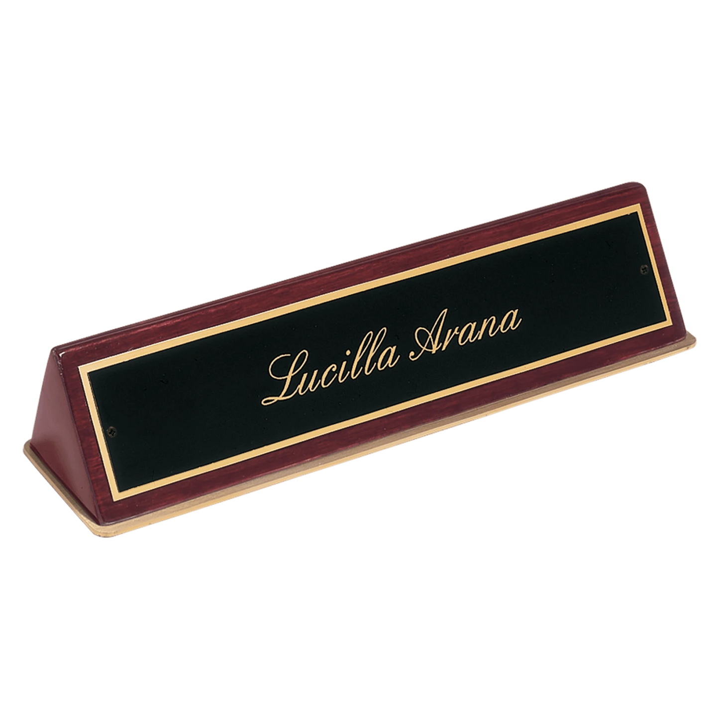Rosewood Piano Finish Desk Wedge with Black Plate