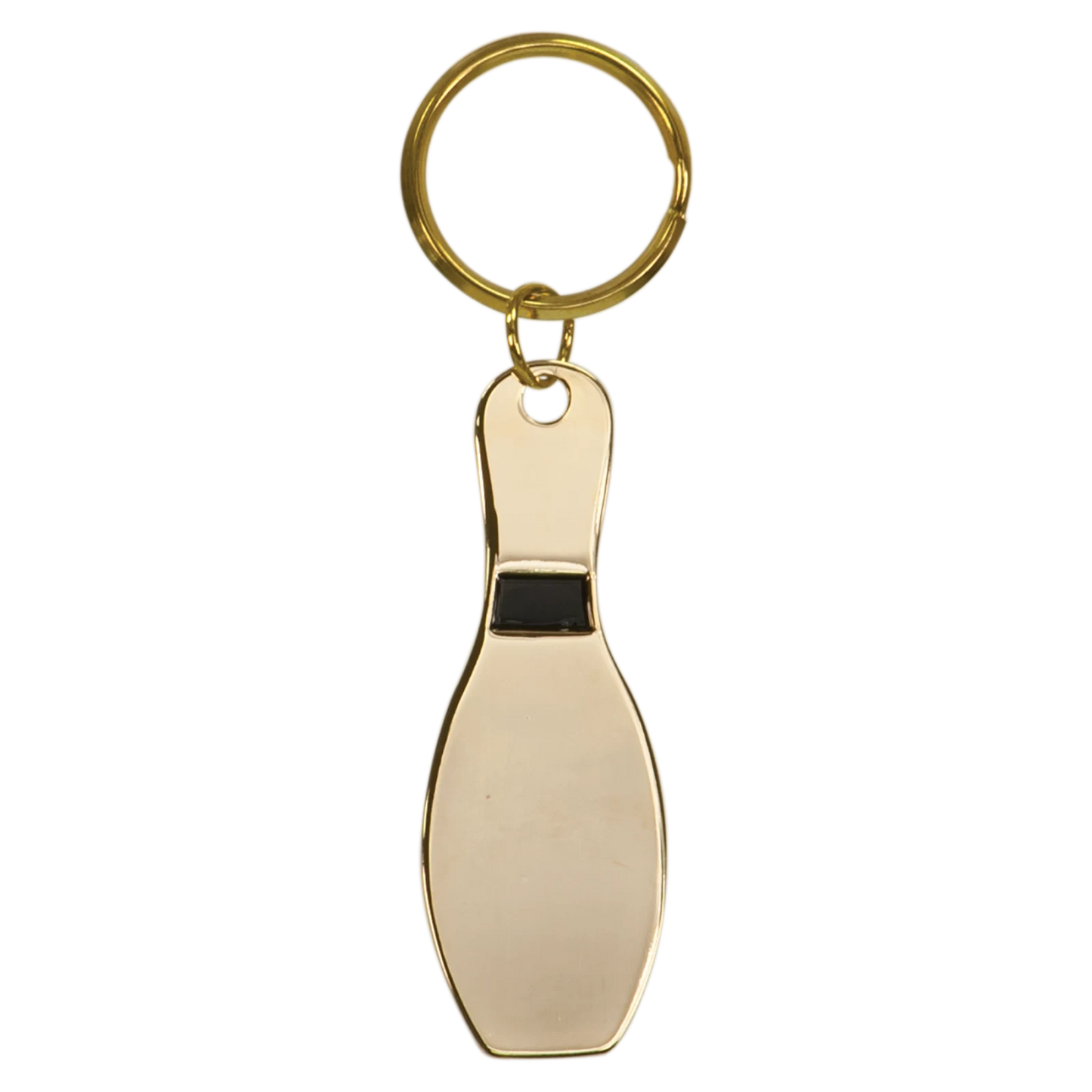 Gold Bowling Pin Brass Keychain