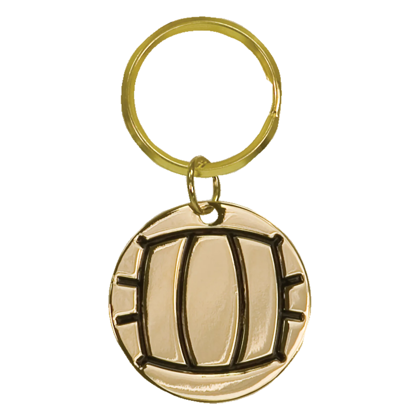 Gold Volleyball Brass Keychain