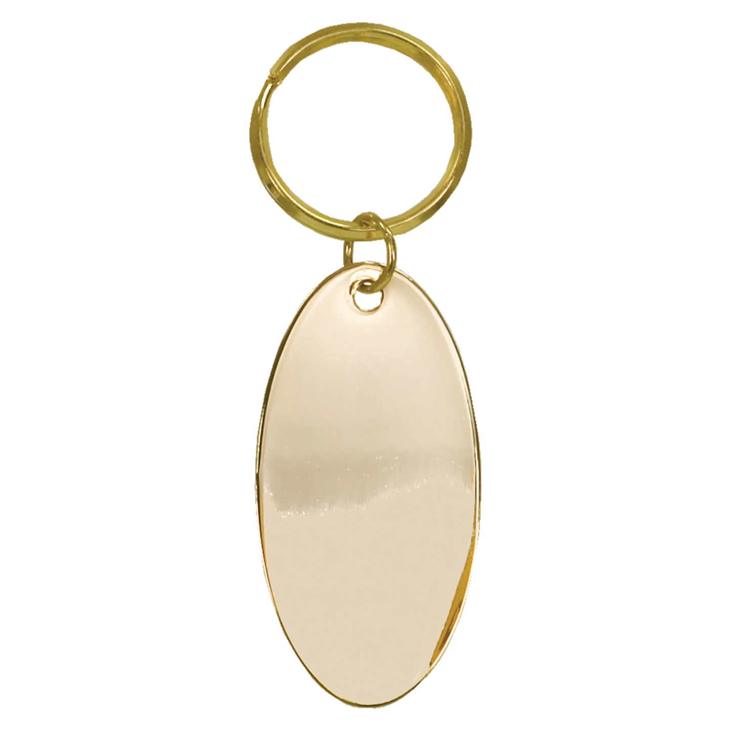 Gold Oval Brass Keychain