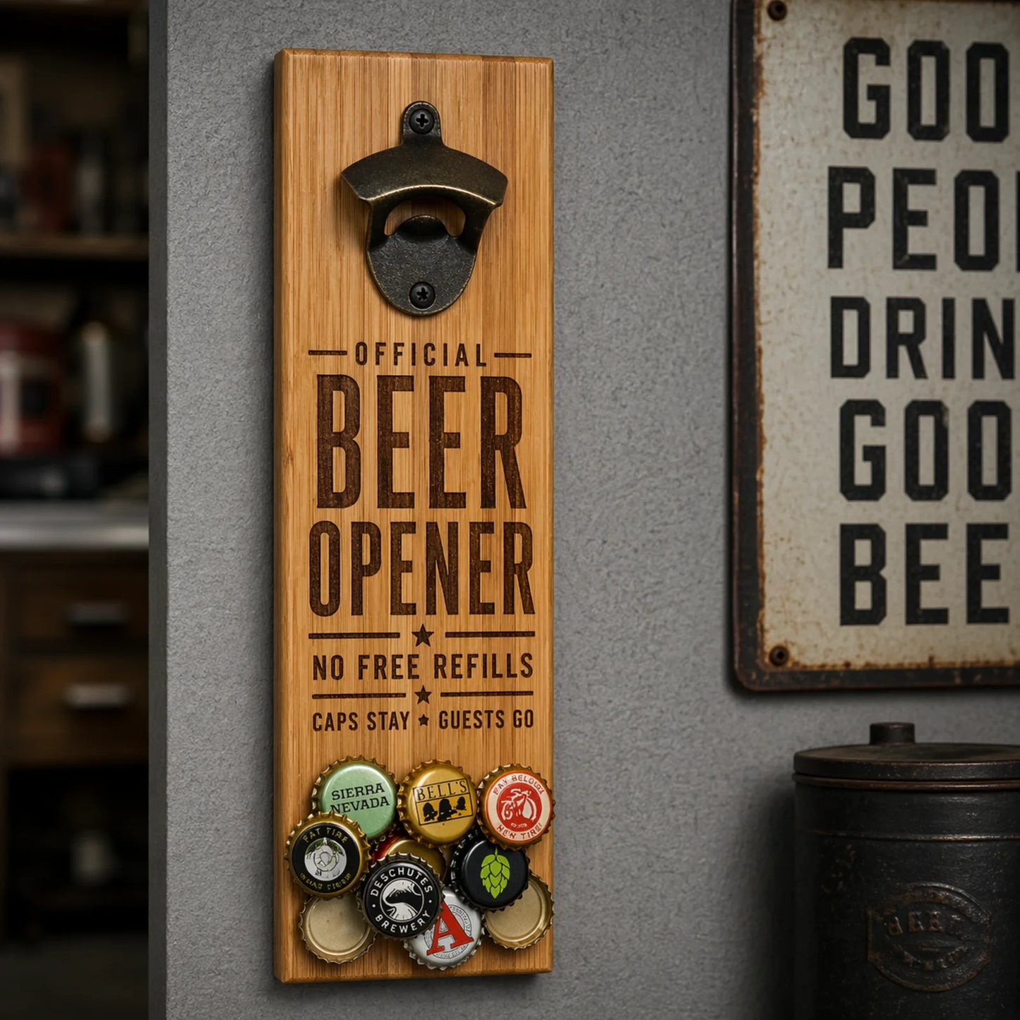 Magnetic Bamboo Bottle Opener