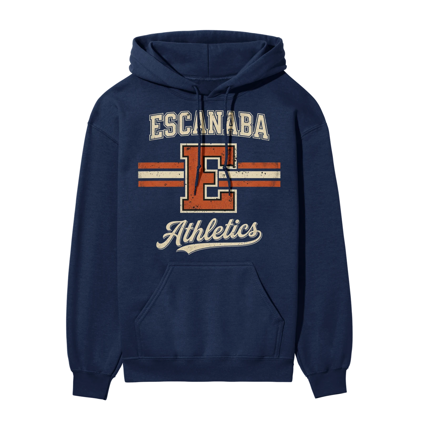 Escanaba Athletics Vintage Stripes | Adult Hoodie