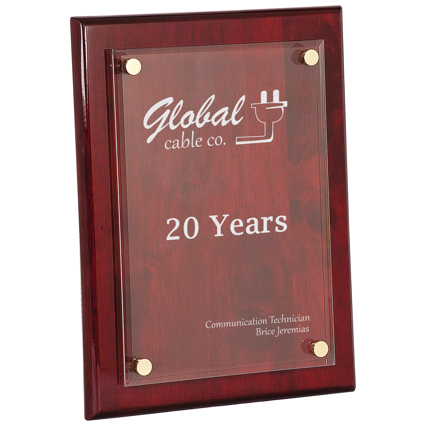 Rosewood Piano Finish Floating Acrylic Plaque