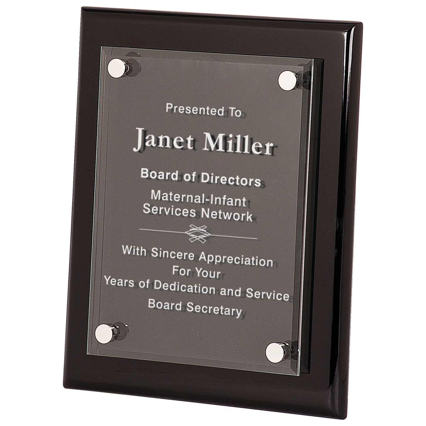 Black Piano Finish Floating Acrylic Plaque