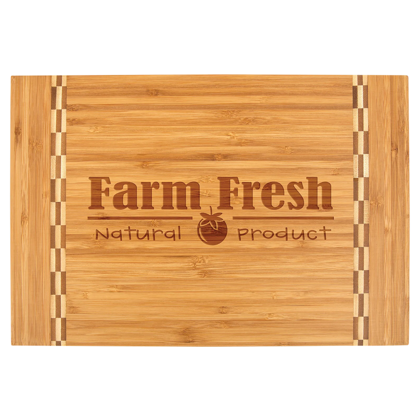 Bamboo Cutting Board with Butcher Block Inlay