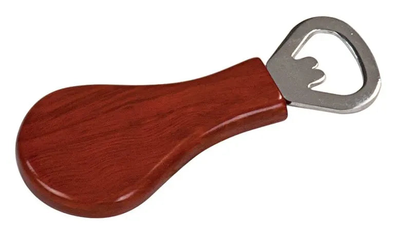 Rosewood Finish Magnetic Pear-Shaped Bottle Opener