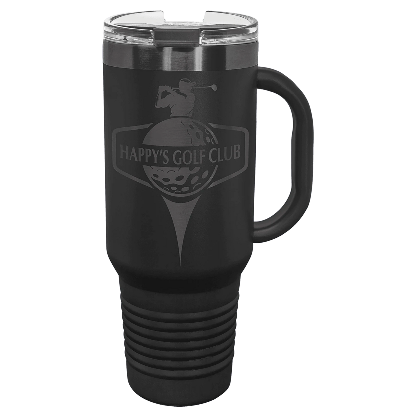 Travel Mug with Handle and Straw (40 oz., Ghost Black Ion-Plated, Polar Camel)