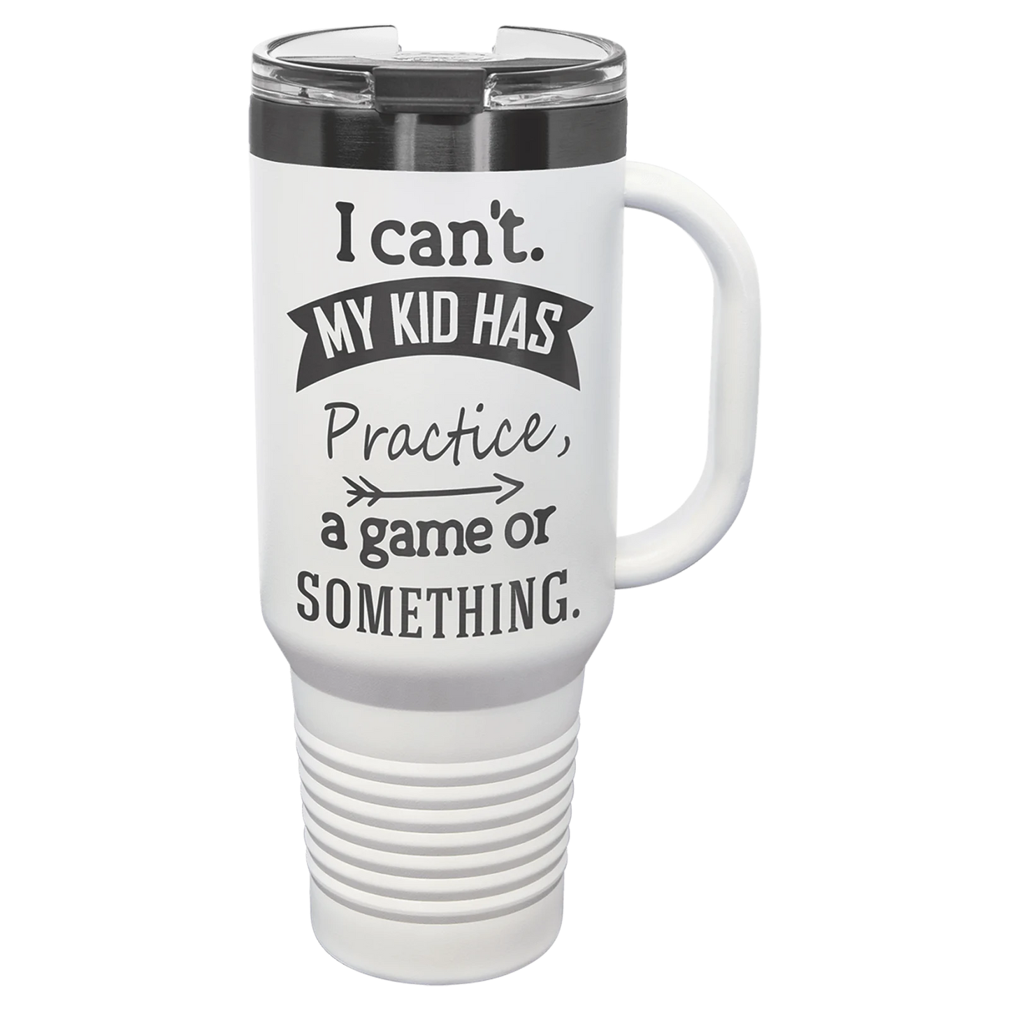 Travel Mug with Handle and Straw (40 oz., Ghost Black Ion-Plated, Polar Camel)