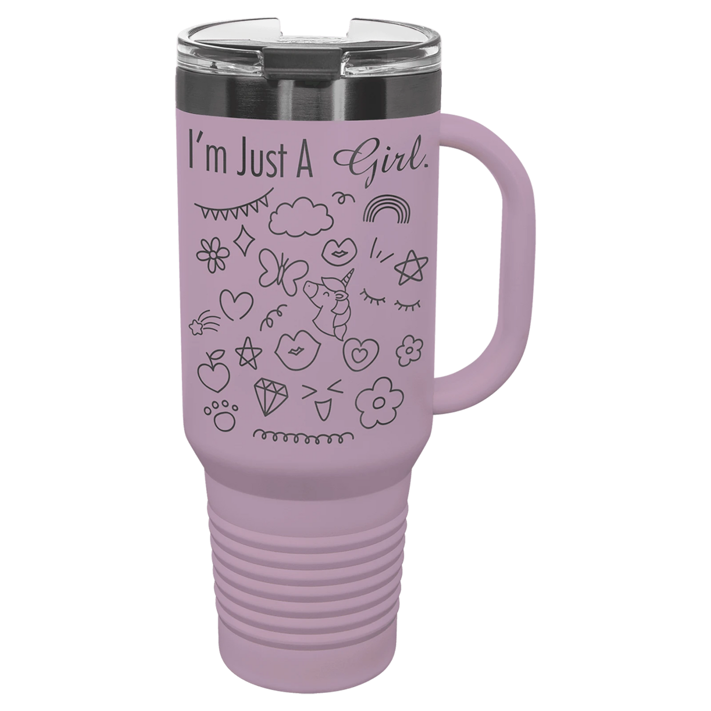 Travel Mug with Handle and Straw (40 oz., Ghost Black Ion-Plated, Polar Camel)