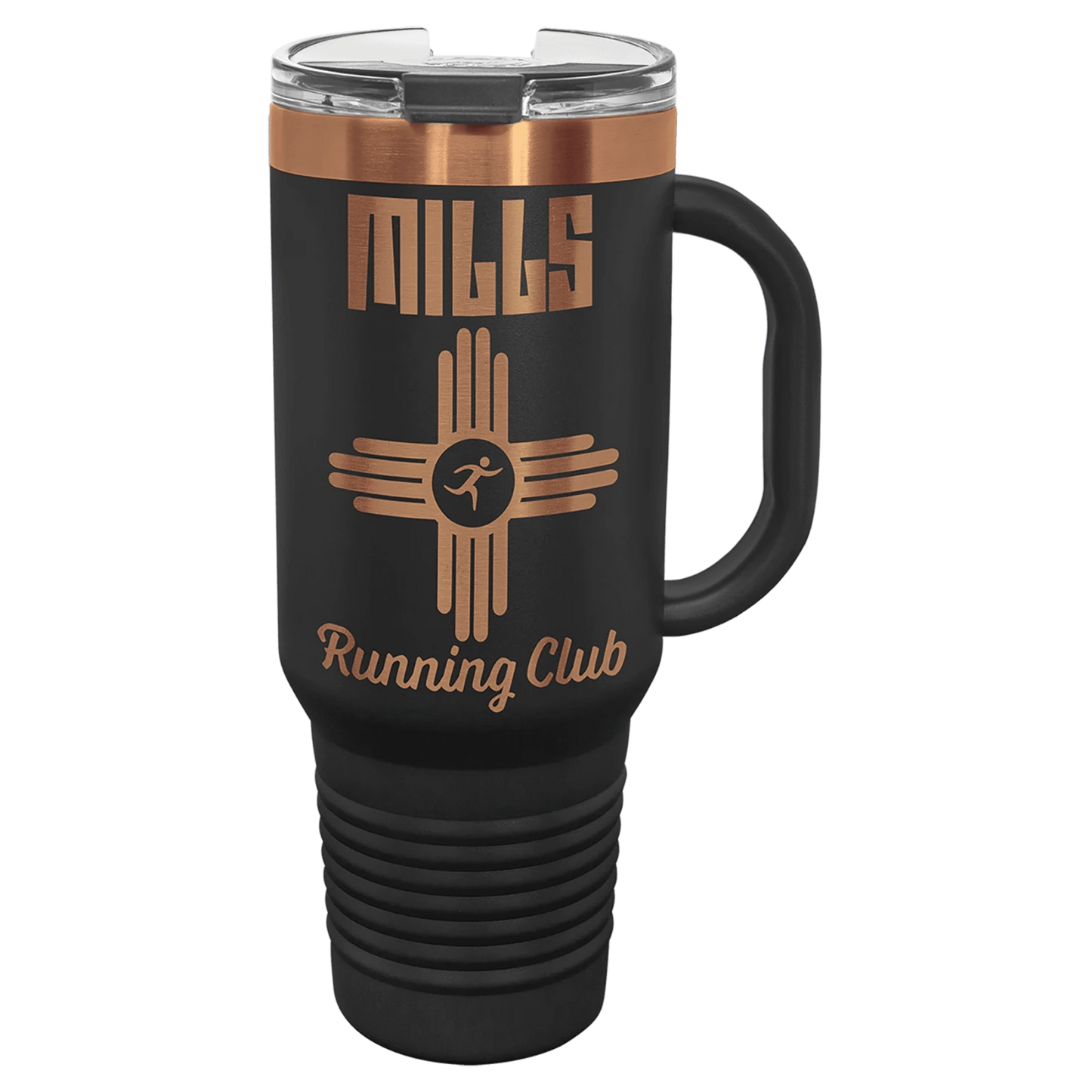 Travel Mug with Handle and Straw (40 oz., Rose Gold Ion-Plated, Polar Camel)