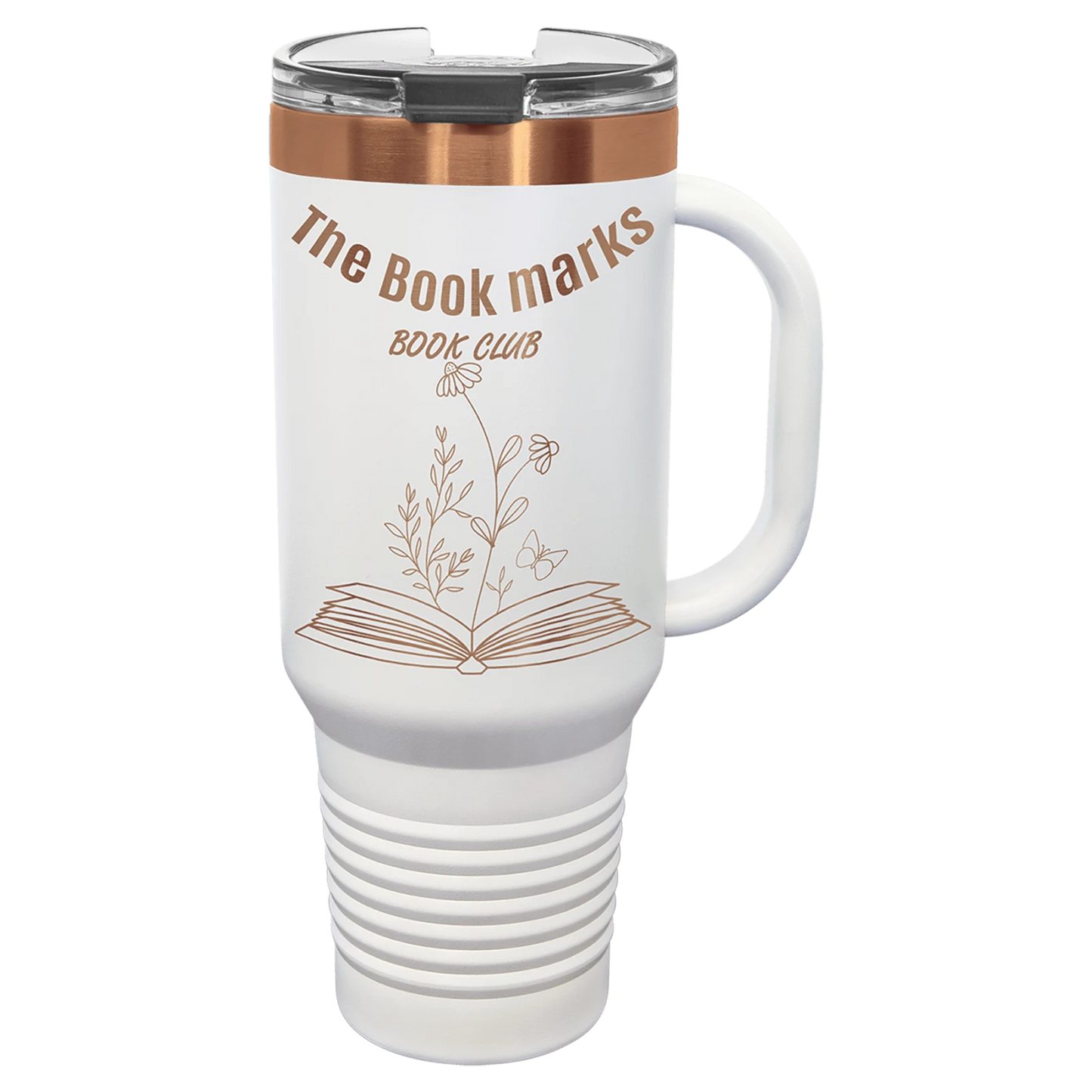 Travel Mug with Handle and Straw (40 oz., Rose Gold Ion-Plated, Polar Camel)