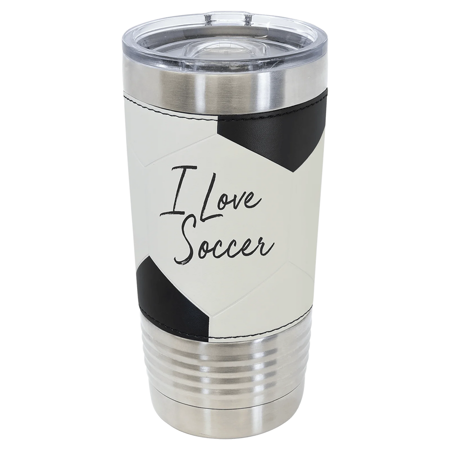 20 oz. Soccer Leather Tumbler with Slider Lid (Polar Camel)