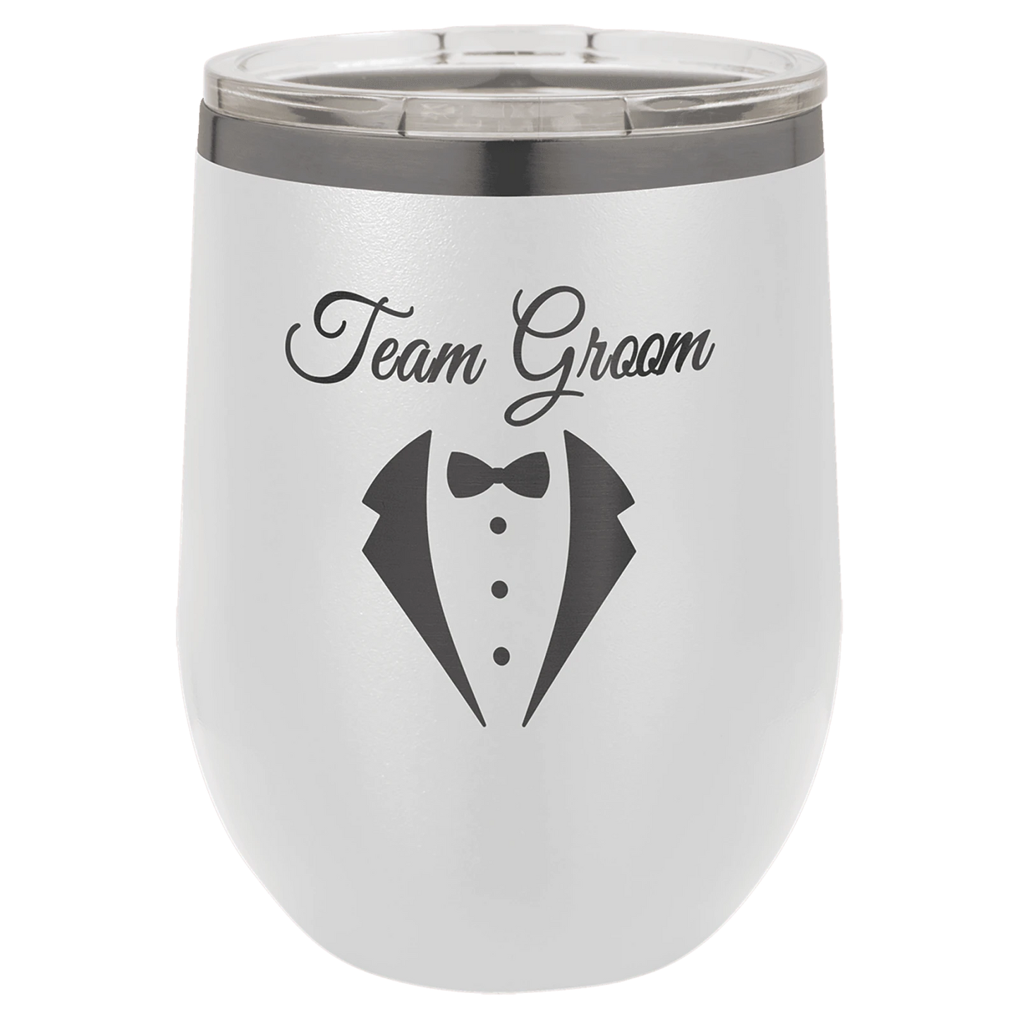 Stemless Wine Tumbler with Standard Lid (12 oz., Ghost Black Ion-Plated, Polar Camel)