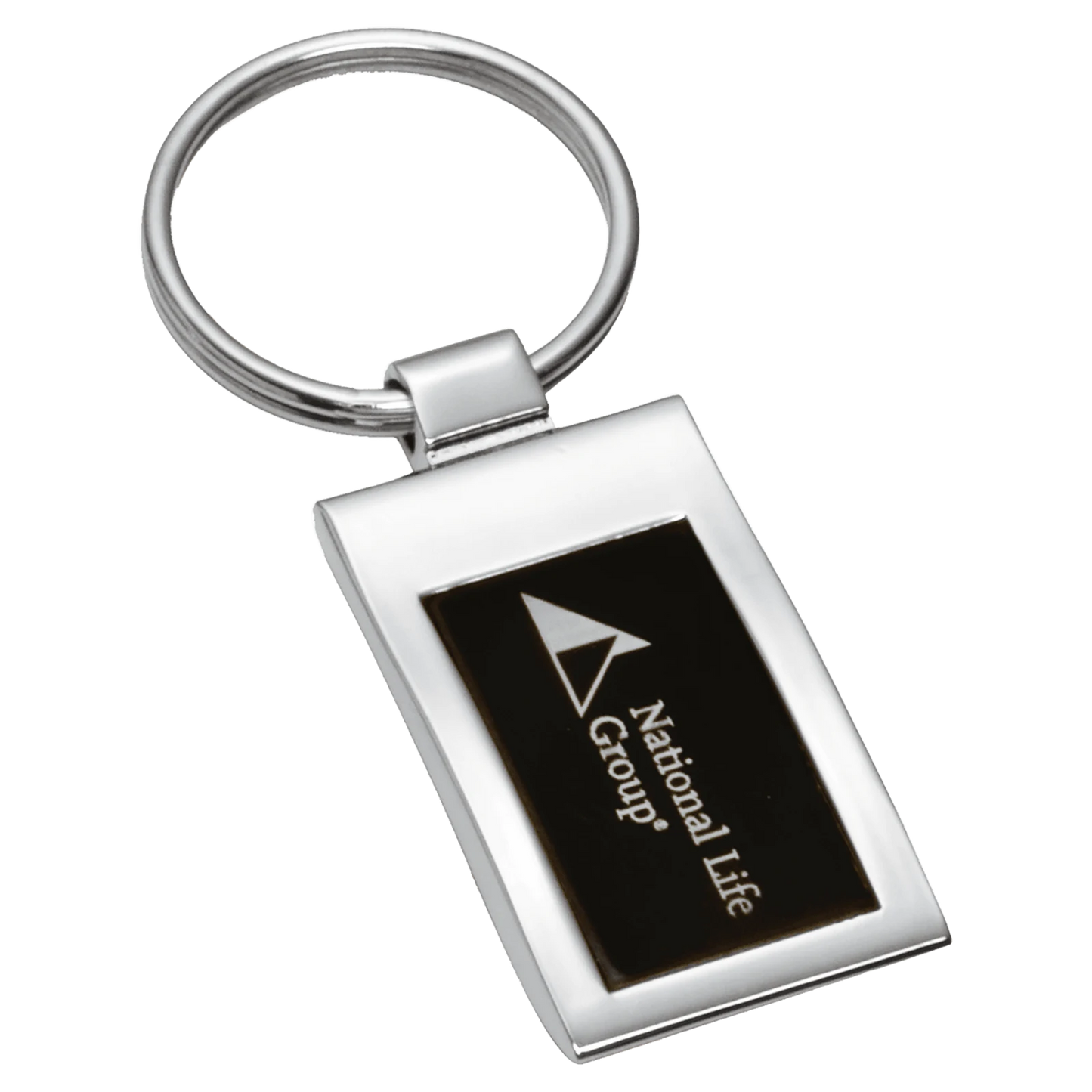 Chrome Plated Key Ring with Black Aluminum Insert