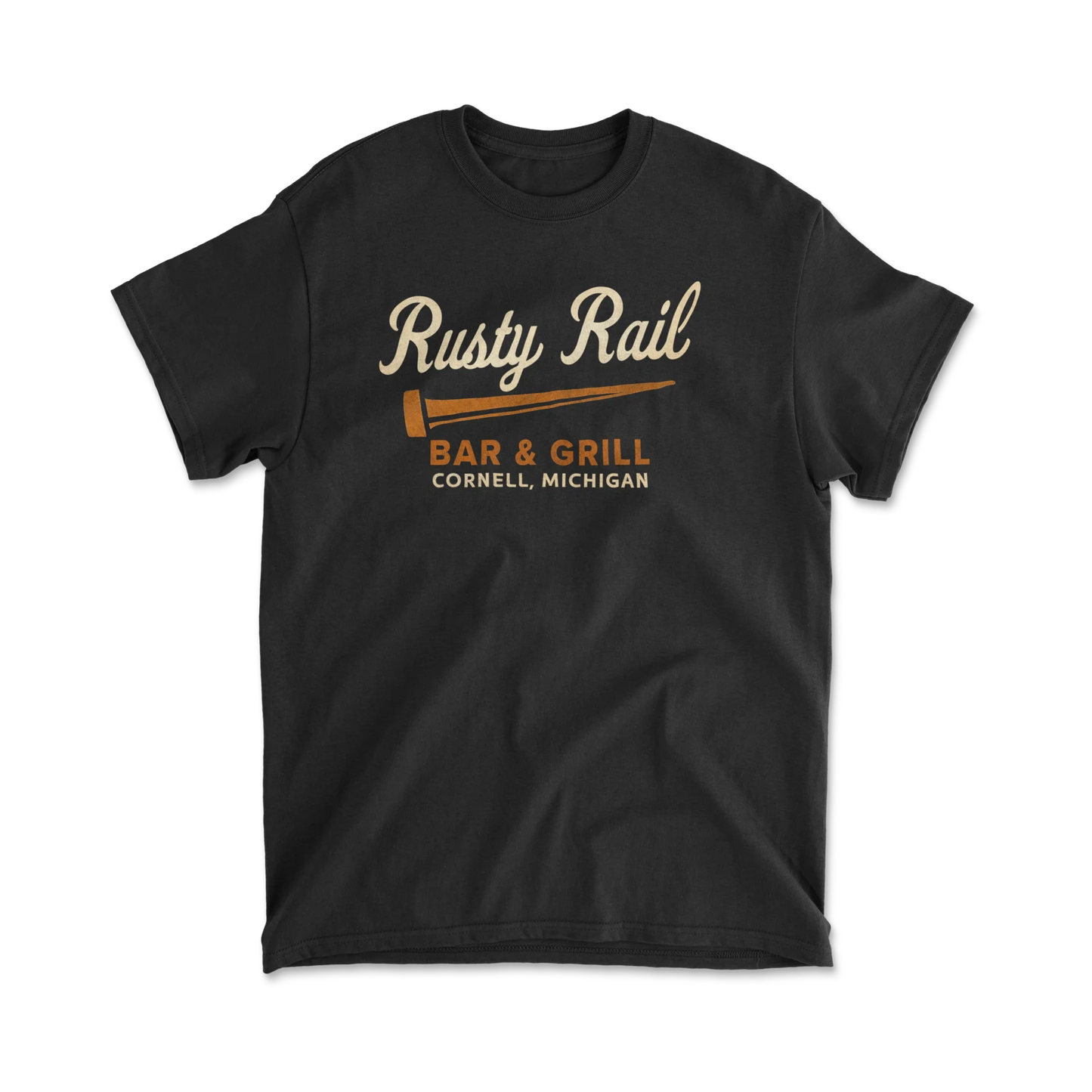 Rusty Rail Bar & Grill Rail Spike Adult Tee