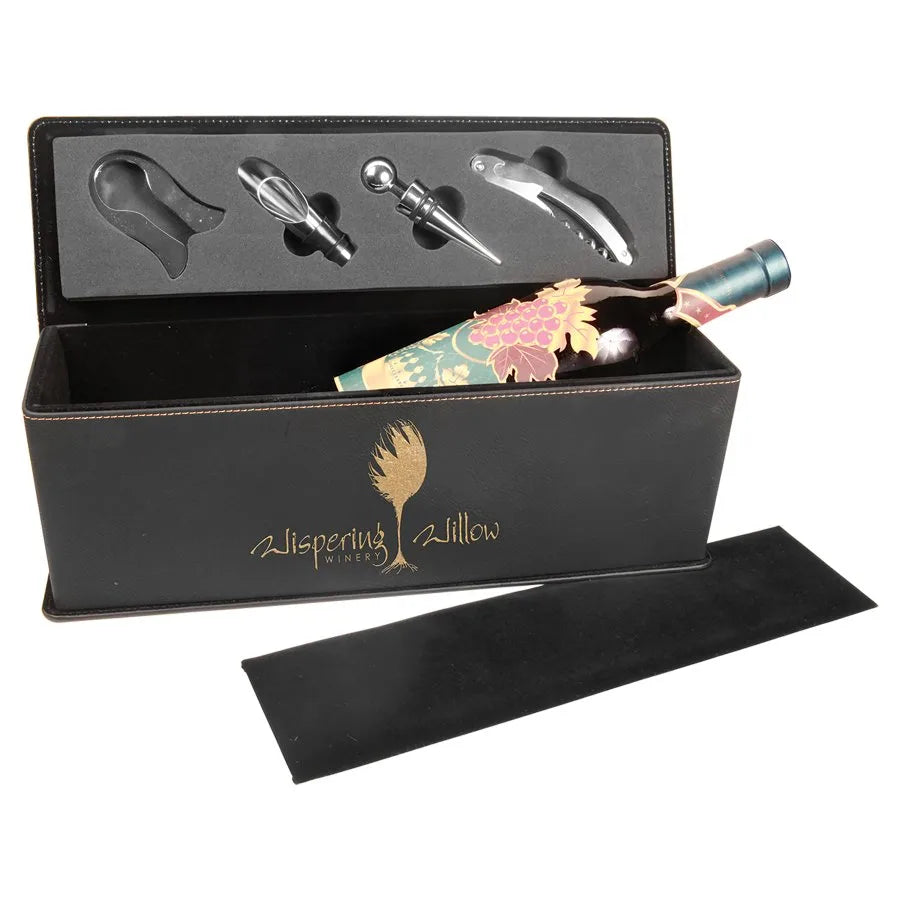 Leatherette Single Wine Gift Box with Tools